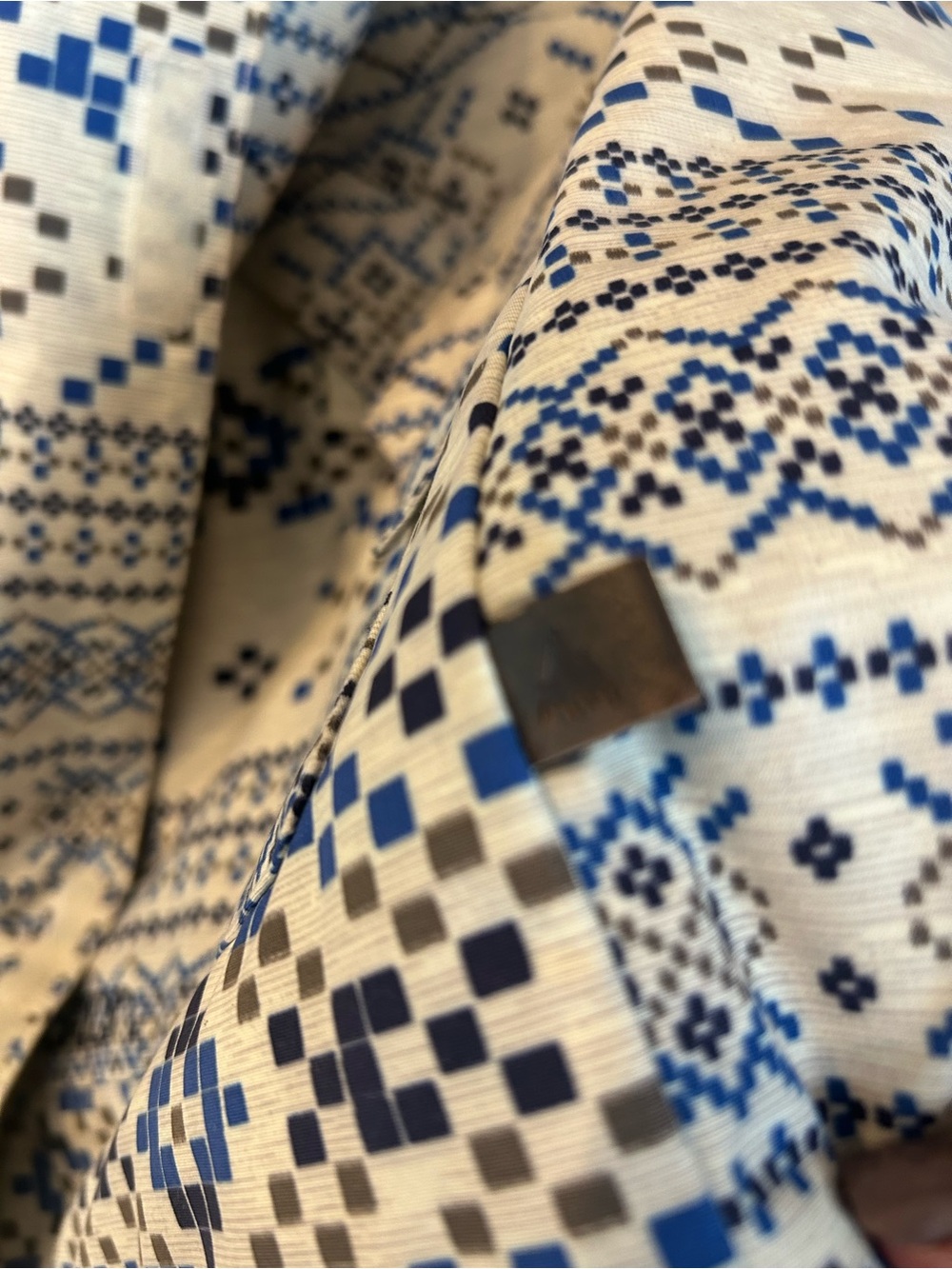 Burton Ginger DRYRIDE Snowboard Coat XL Pixelated Fair Isle Blue White Ski - Picture 15 of 16
